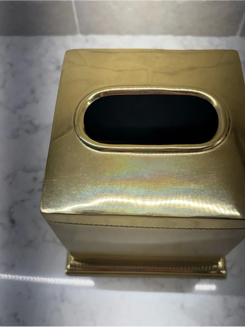 Gold Decorative Tissue Box Cover